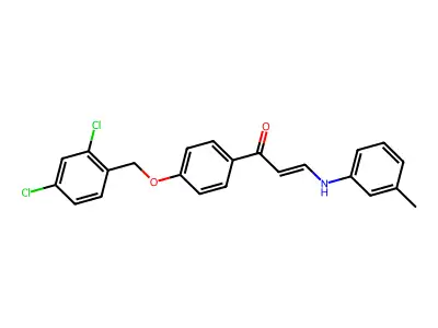 1-[4-[(2,4-Dichlorophenyl)methoxy]phenyl]-3-(3-methylanilino)prop-2-en-1-one structure