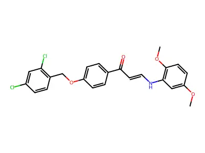 (E)-1-{4-[(2,4-dichlorobenzyl)oxy]phenyl}-3-(2,5-dimethoxyanilino)-2-propen-1-one structure