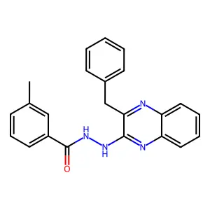 N'-(3-benzyl-2-quinoxalinyl)-3-methylbenzenecarbohydrazide structure