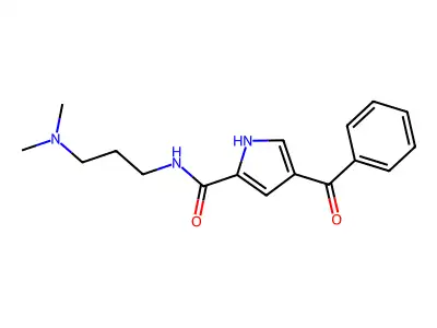 4-benzoyl-N-[3-(dimethylamino)propyl]-1H-pyrrole-2-carboxamide structure