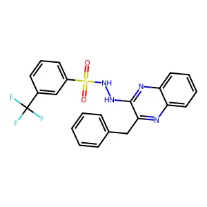 N'-(3-benzyl-2-quinoxalinyl)-3-(trifluoromethyl)benzenesulfonohydrazide structure