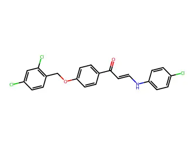 3-(4-Chloroanilino)-1-[4-[(2,4-dichlorophenyl)methoxy]phenyl]prop-2-en-1-one structure