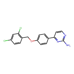 4-{4-[(2,4-Dichlorobenzyl)oxy]phenyl}-2-pyrimidinamine structure