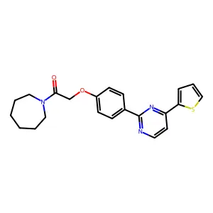 1-(1-Azepanyl)-2-{4-[4-(2-thienyl)-2-pyrimidinyl]phenoxy}-1-ethanone structure