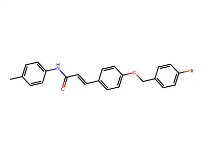 3-[4-[(4-bromophenyl)methoxy]phenyl]-N-(4-methylphenyl)prop-2-enamide structure