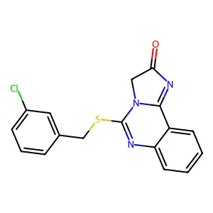 5-[(3-chlorobenzyl)sulfanyl]imidazo[1,2-c]quinazolin-2(3H)-one structure