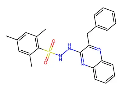 N'-(3-benzyl-2-quinoxalinyl)-2,4,6-trimethylbenzenesulfonohydrazide structure
