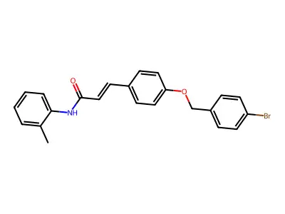 3-[4-[(4-bromophenyl)methoxy]phenyl]-N-(2-methylphenyl)prop-2-enamide structure