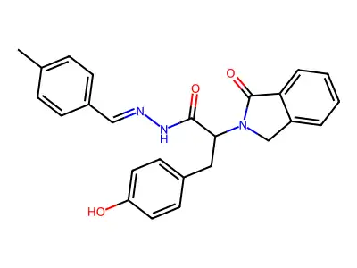 1,3-Dihydro-I+/--[(4-hydroxyphenyl)methyl]-1-oxo-2H-isoindole-2-acetic acid 2-[(4-methylphenyl)methylene]hydrazide structure
