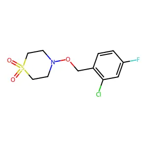 4-[(2-Chloro-4-fluorobenzyl)oxy]-1lambda~6~,4-thiazinane-1,1-dione structure