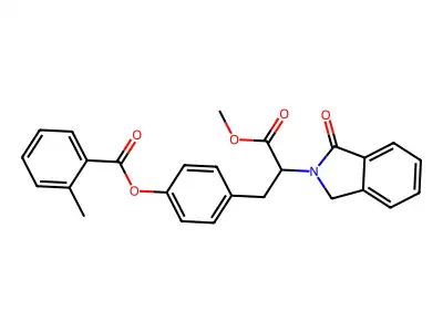 4-[3-methoxy-3-oxo-2-(1-oxo-1,3-dihydro-2H-isoindol-2-yl)propyl]phenyl 2-methylbenzenecarboxylate structure