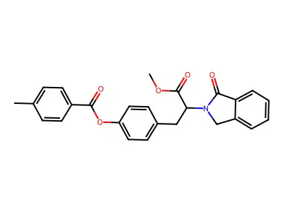 4-[3-methoxy-3-oxo-2-(1-oxo-1,3-dihydro-2H-isoindol-2-yl)propyl]phenyl 4-methylbenzenecarboxylate structure