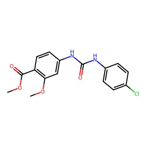 Methyl 4-{[(4-chloroanilino)carbonyl]amino}-2-methoxybenzenecarboxylate structure