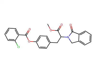 4-[3-methoxy-3-oxo-2-(1-oxo-1,3-dihydro-2H-isoindol-2-yl)propyl]phenyl 2-chlorobenzenecarboxylate structure