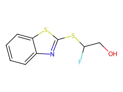 2-(1,3-Benzothiazol-2-ylsulfanyl)-2-fluoro-1-ethanol structure