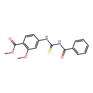 Methyl 4-{[(benzoylamino)carbothioyl]amino}-2-methoxybenzenecarboxylate structure