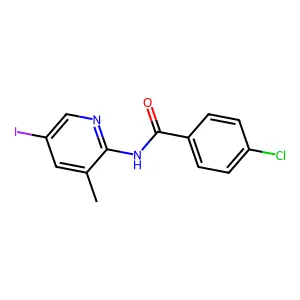 4-chloro-N-(5-iodo-3-methylpyridin-2-yl)benzamide structure