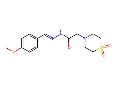 2-(1,1-dioxo-1,4-thiazinan-4-yl)-N-[(4-methoxyphenyl)methylideneamino]acetamide structure