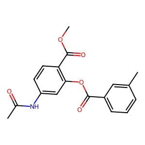 Methyl 4-(acetylamino)-2-[(3-methylbenzoyl)oxy]benzenecarboxylate structure