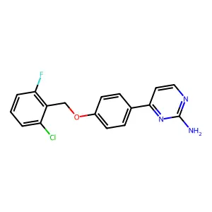 4-{4-[(2-Chloro-6-fluorobenzyl)oxy]phenyl}-2-pyrimidinamine structure