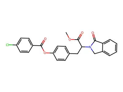 4-[3-methoxy-3-oxo-2-(1-oxo-1,3-dihydro-2H-isoindol-2-yl)propyl]phenyl 4-chlorobenzenecarboxylate structure