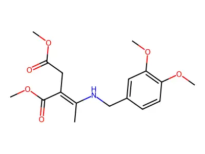 Dimethyl 2-[1-[(3,4-dimethoxyphenyl)methylamino]ethylidene]butanedioate structure