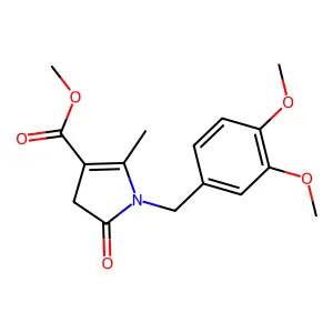 methyl 1-(3,4-dimethoxybenzyl)-2-methyl-5-oxo-4,5-dihydro-1H-pyrrole-3-carboxylate structure