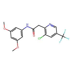 2-[3-chloro-5-(trifluoromethyl)pyridin-2-yl]-N-(3,5-dimethoxyphenyl)acetamide structure
