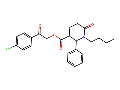 2-(4-Chlorophenyl)-2-oxoethyl 1-butyl-6-oxo-2-phenyl-3-piperidinecarboxylate structure