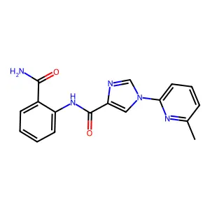 N-[2-(aminocarbonyl)phenyl]-1-(6-methyl-2-pyridinyl)-1H-imidazole-4-carboxamide structure
