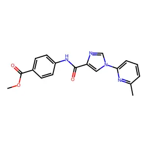 methyl 4-({[1-(6-methyl-2-pyridinyl)-1H-imidazol-4-yl]carbonyl}amino)benzenecarboxylate structure