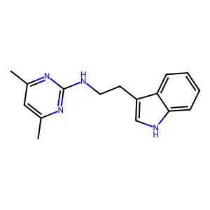N-[2-(1H-indol-3-yl)ethyl]-4,6-dimethylpyrimidin-2-amine structure