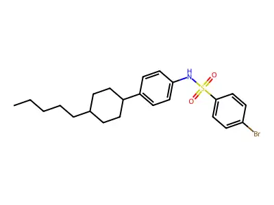 4-bromo-N-[4-(4-pentylcyclohexyl)phenyl]benzenesulfonamide structure