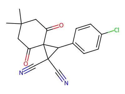 2-(4-Chlorophenyl)-6,6-dimethyl-4,8-dioxospiro[2.5]octane-1,1-dicarbonitrile structure