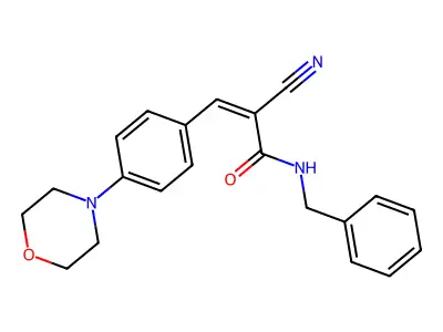 N-benzyl-2-cyano-3-[4-(morpholin-4-yl)phenyl]prop-2-enamide structure