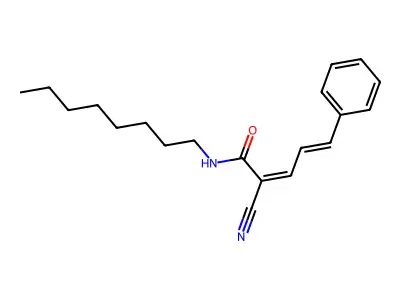 2-cyano-N-octyl-5-phenylpenta-2,4-dienamide structure