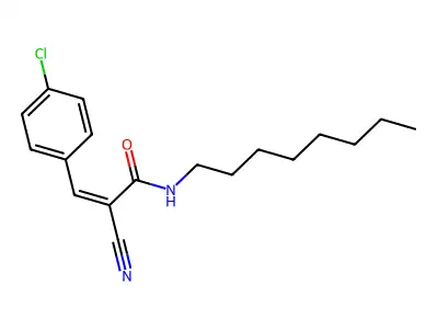 3-(4-chlorophenyl)-2-cyano-N-octylprop-2-enamide structure