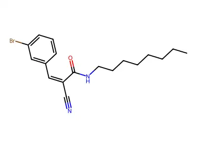 3-(3-bromophenyl)-2-cyano-N-octylprop-2-enamide structure