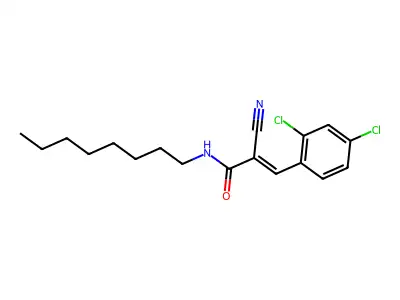 (E)-2-cyano-3-(2,4-dichlorophenyl)-N-octylprop-2-enamide structure