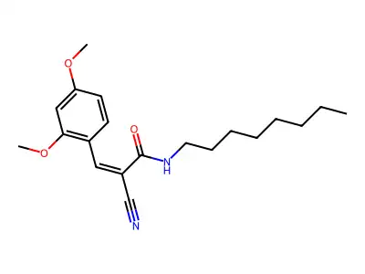 2-cyano-3-(2,4-dimethoxyphenyl)-N-octylprop-2-enamide structure