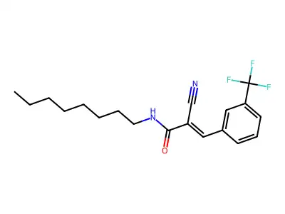 2-cyano-N-octyl-3-[3-(trifluoromethyl)phenyl]prop-2-enamide structure