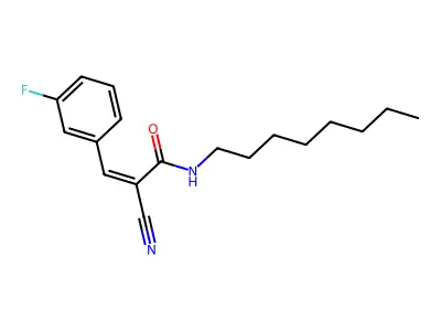 2-cyano-3-(3-fluorophenyl)-N-octylprop-2-enamide structure
