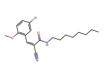 3-(5-bromo-2-methoxyphenyl)-2-cyano-N-octylprop-2-enamide structure