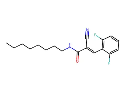 2-cyano-3-(2,6-difluorophenyl)-N-octylprop-2-enamide structure
