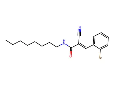 (E)-3-(2-bromophenyl)-2-cyano-N-octylprop-2-enamide structure