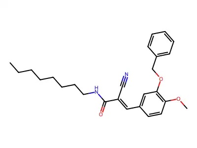 3-[3-(benzyloxy)-4-methoxyphenyl]-2-cyano-N-octylprop-2-enamide structure
