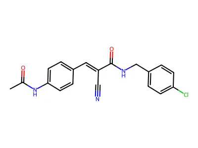 N-[(4-chlorophenyl)methyl]-2-cyano-3-(4-acetamidophenyl)prop-2-enamide structure