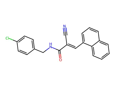 N-[(4-chlorophenyl)methyl]-2-cyano-3-(naphthalen-1-yl)prop-2-enamide structure