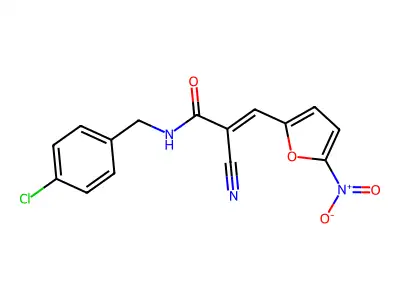 N-[(4-chlorophenyl)methyl]-2-cyano-3-(5-nitrofuran-2-yl)prop-2-enamide structure