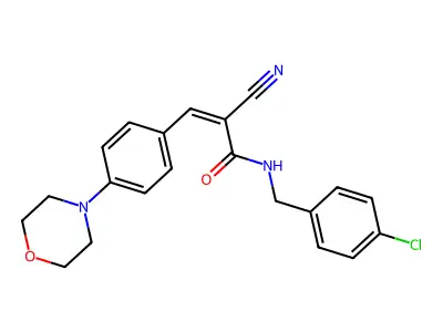 (Z)-N-[(4-Chlorophenyl)methyl]-2-cyano-3-(4-morpholin-4-ylphenyl)prop-2-enamide structure